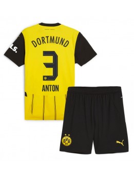 Borussia Dortmund Waldemar Anton #3 Replika Hemmakläder Barn 2024-25 Kortärmad (+ byxor)